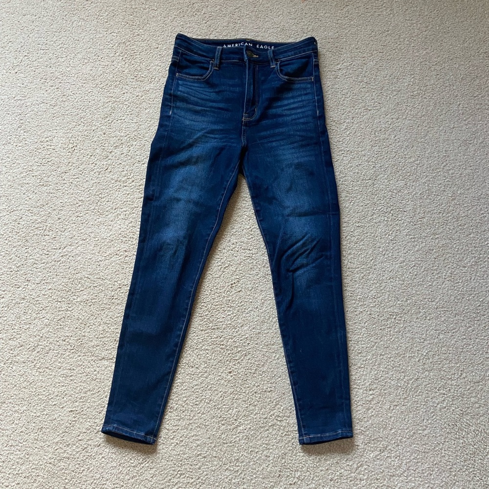 American Eagle Outfitters Women's Dark Blue Skinny Jeans
